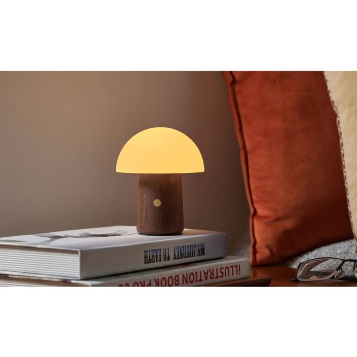 Gingko Alice Mushroom Lamp - Walnut - Mini